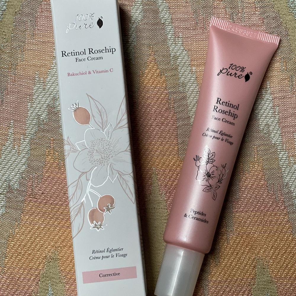100% Pure Corrective Retinol Rosehip Face Cream - Bakuchiol & Vitamin C